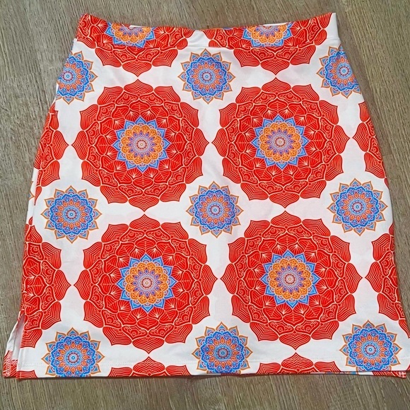 Parisou Dresses & Skirts - orange and Blue Patterned ever-dry performance skirt